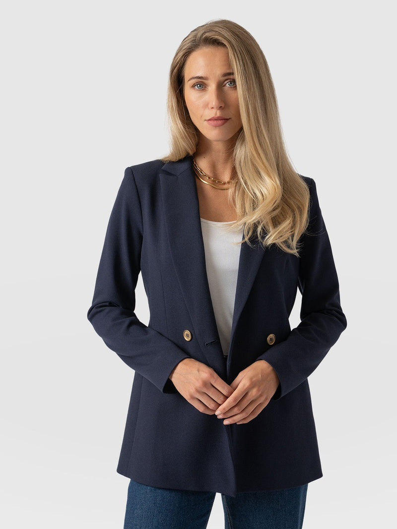 Cambridge Blazer Navy Crepe - Women's Blazers | Saint + Sofia® EU