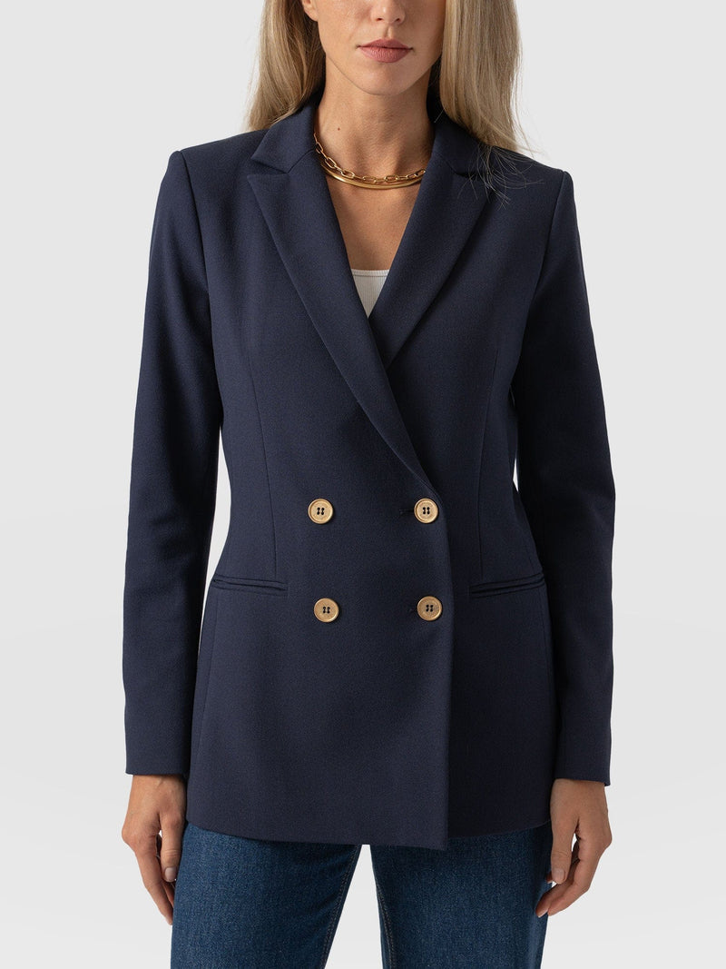 Cambridge Blazer Navy Crepe - Women's Blazers | Saint + Sofia® EU