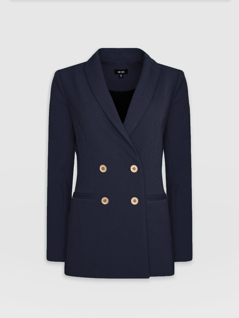 Cambridge Blazer Navy Crepe - Women's Blazers | Saint + Sofia® EU