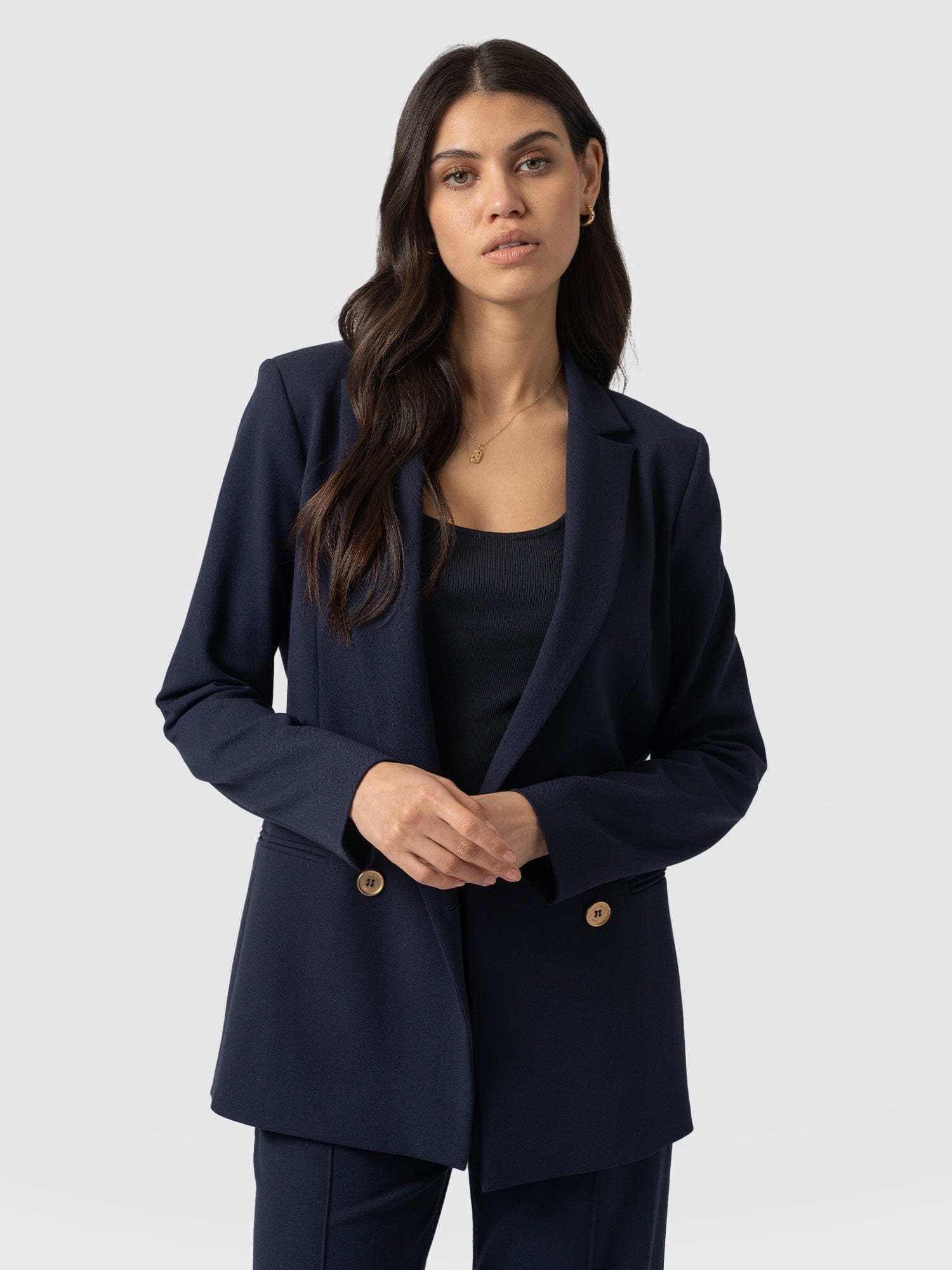 Cambridge Blazer Navy Crepe - Women's Blazers | Saint + Sofia® EU