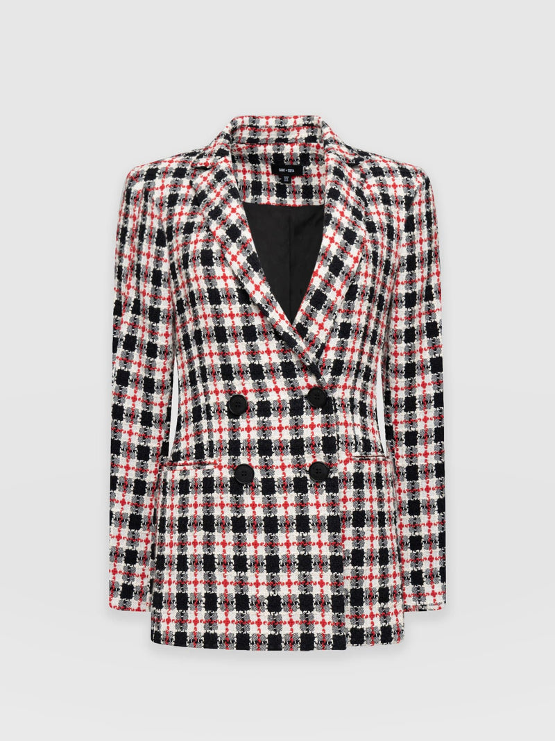 Cambridge Blazer Red Boucle - Women's Blazers | Saint + Sofia® EU