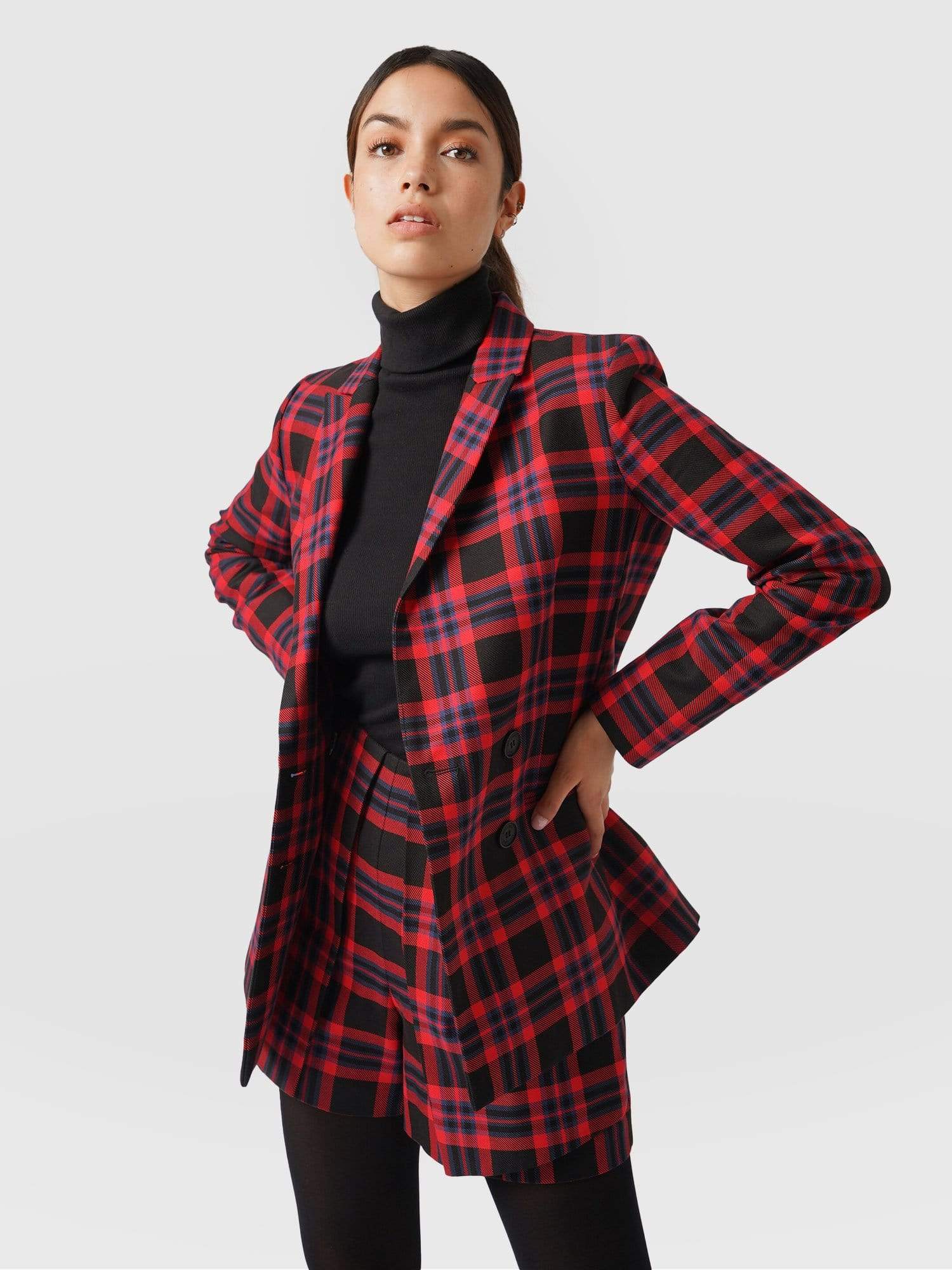 Cambridge Blazer Red Check - Women's Blazers | Saint + Sofia® EU