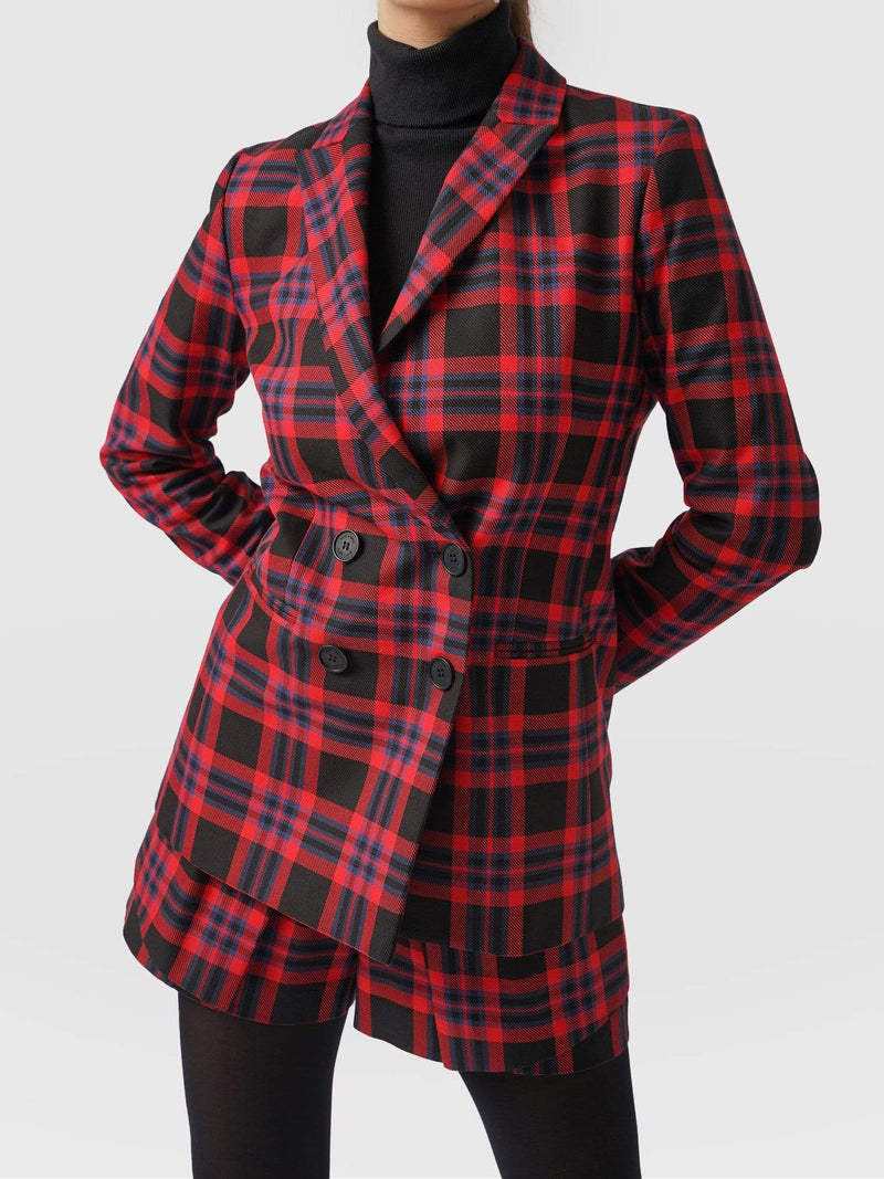 Cambridge Blazer Red Check - Women's Blazers | Saint + Sofia® EU