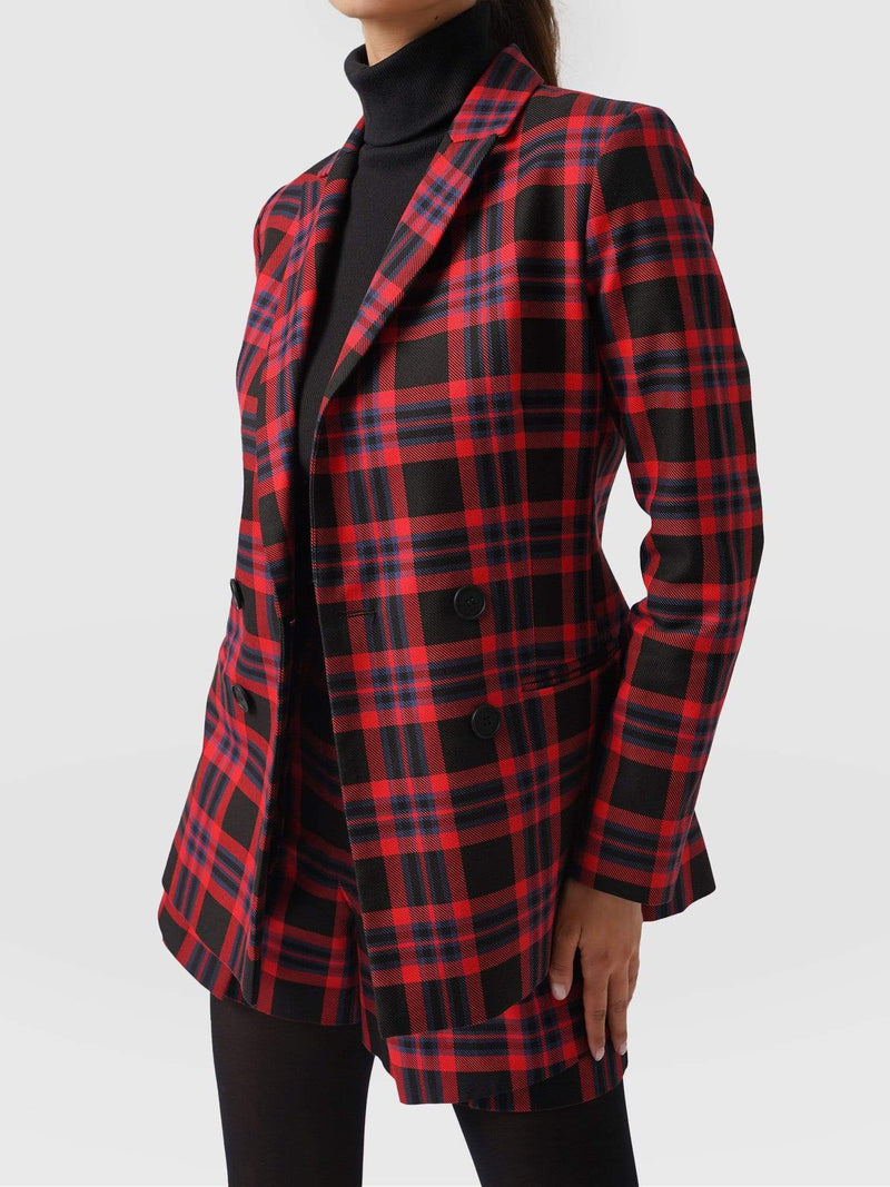 Cambridge Blazer Red Check - Women's Blazers | Saint + Sofia® EU