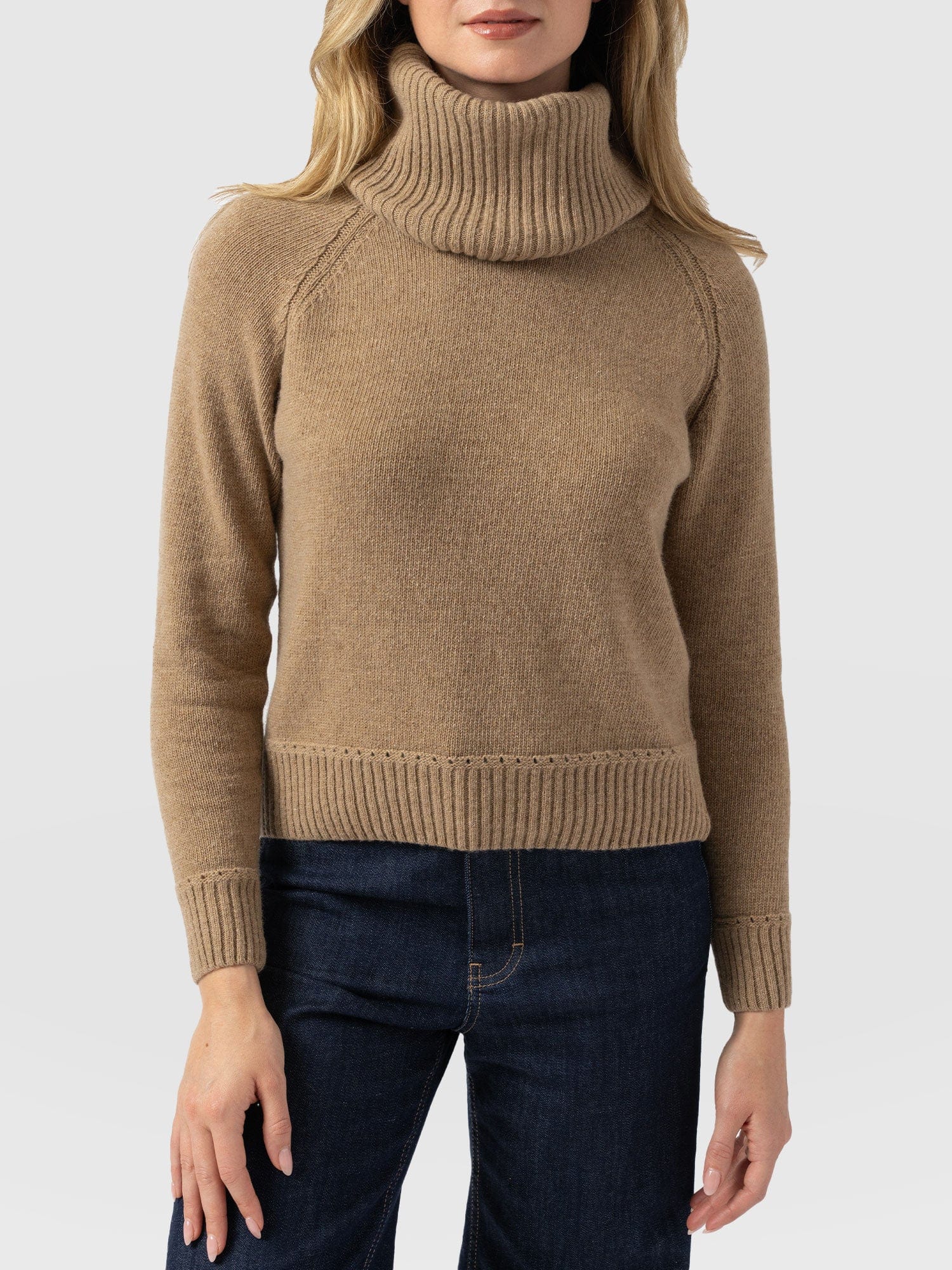 Cambridge Cashmere Jumper Beige - Women's Jumpers | Saint + Sofia® UK