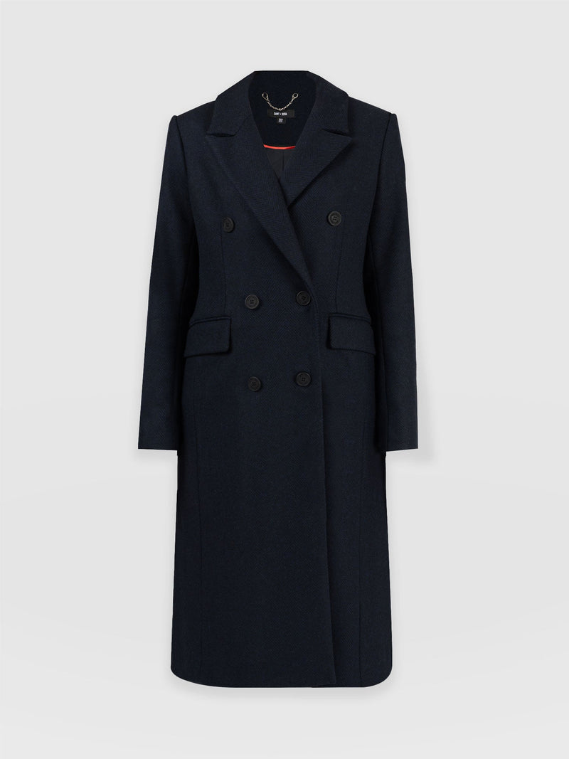 Cambridge Coat Navy Chevron - Women's Coats | Saint + Sofia® EU