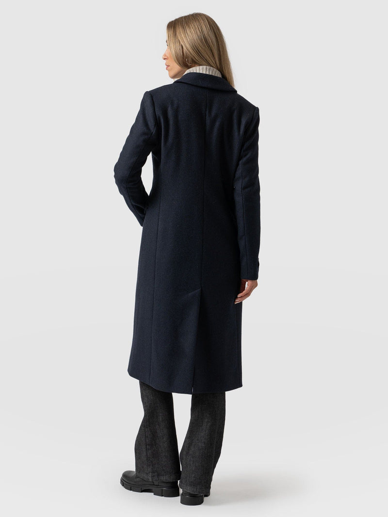 Cambridge Coat Navy Chevron - Women's Coats | Saint + Sofia® EU