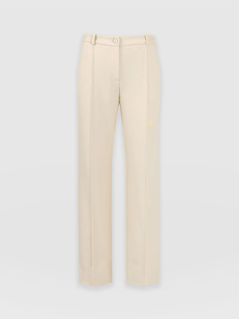 Cambridge Tailored Wide Leg Pant Beige - Women's Trousers | Saint + Sofia® EU