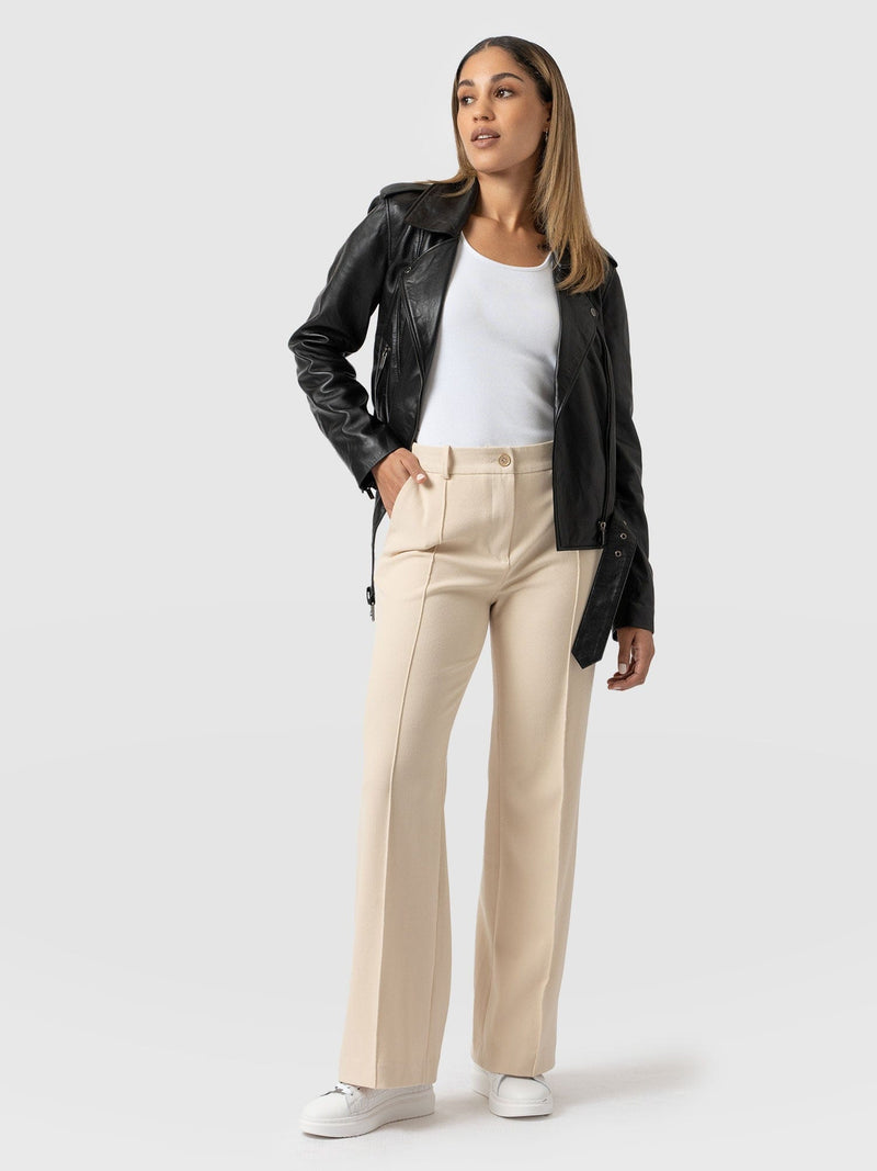 Cambridge Tailored Wide Leg Pant Beige - Women's Trousers | Saint + Sofia® EU