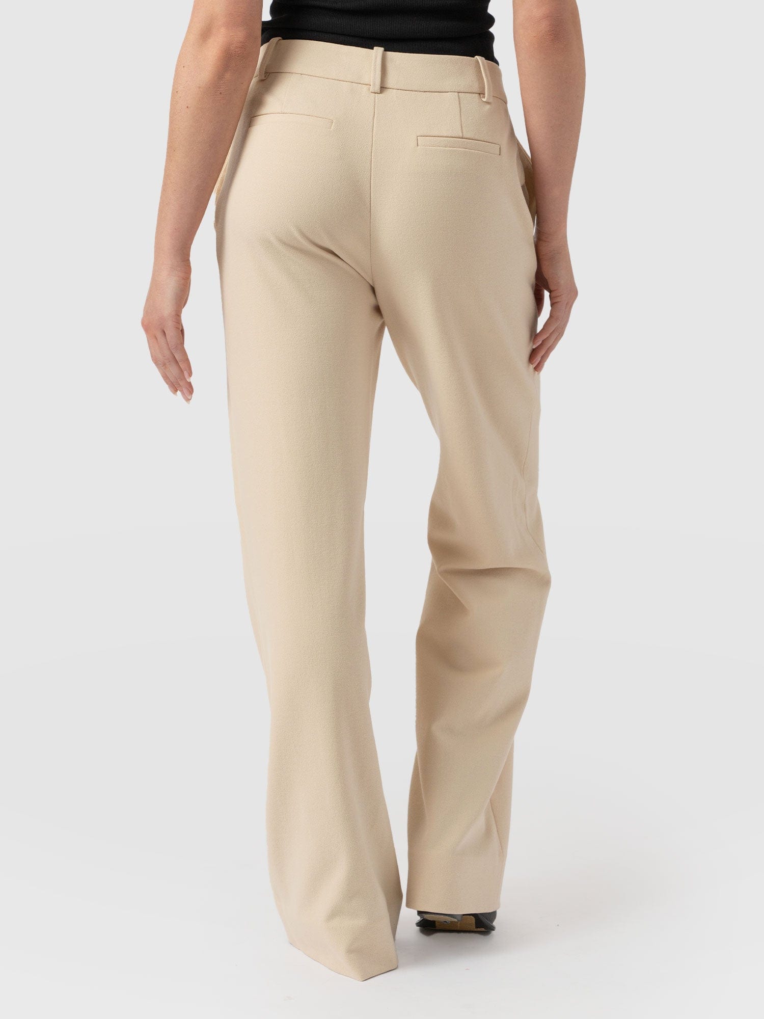 Cambridge Tailored Wide Leg Pant Beige - Women's Trousers | Saint + Sofia® EU