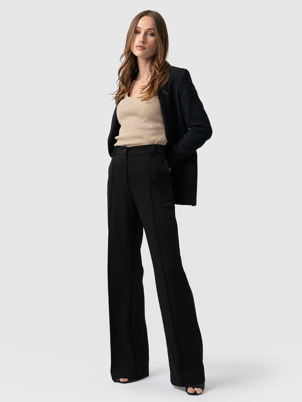 Cambridge Tailored Wide Leg Pant Black - Women's Trousers | Saint + Sofia® EU