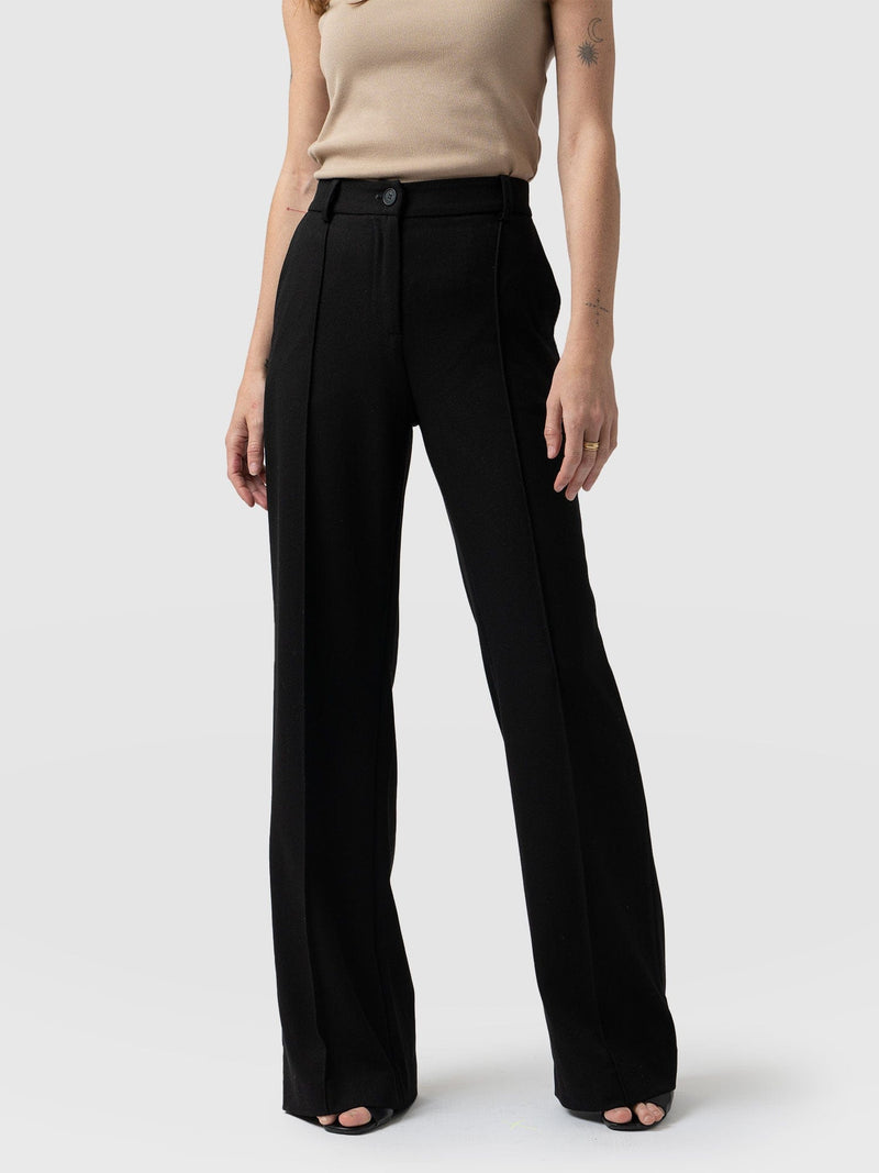 Cambridge Tailored Wide Leg Pant Black - Women's Trousers | Saint + Sofia® EU