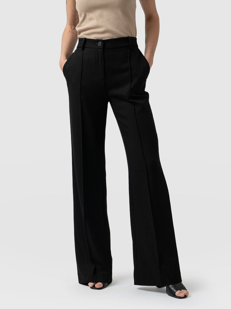 Cambridge Tailored Wide Leg Pant Black - Women's Trousers | Saint + Sofia® EU