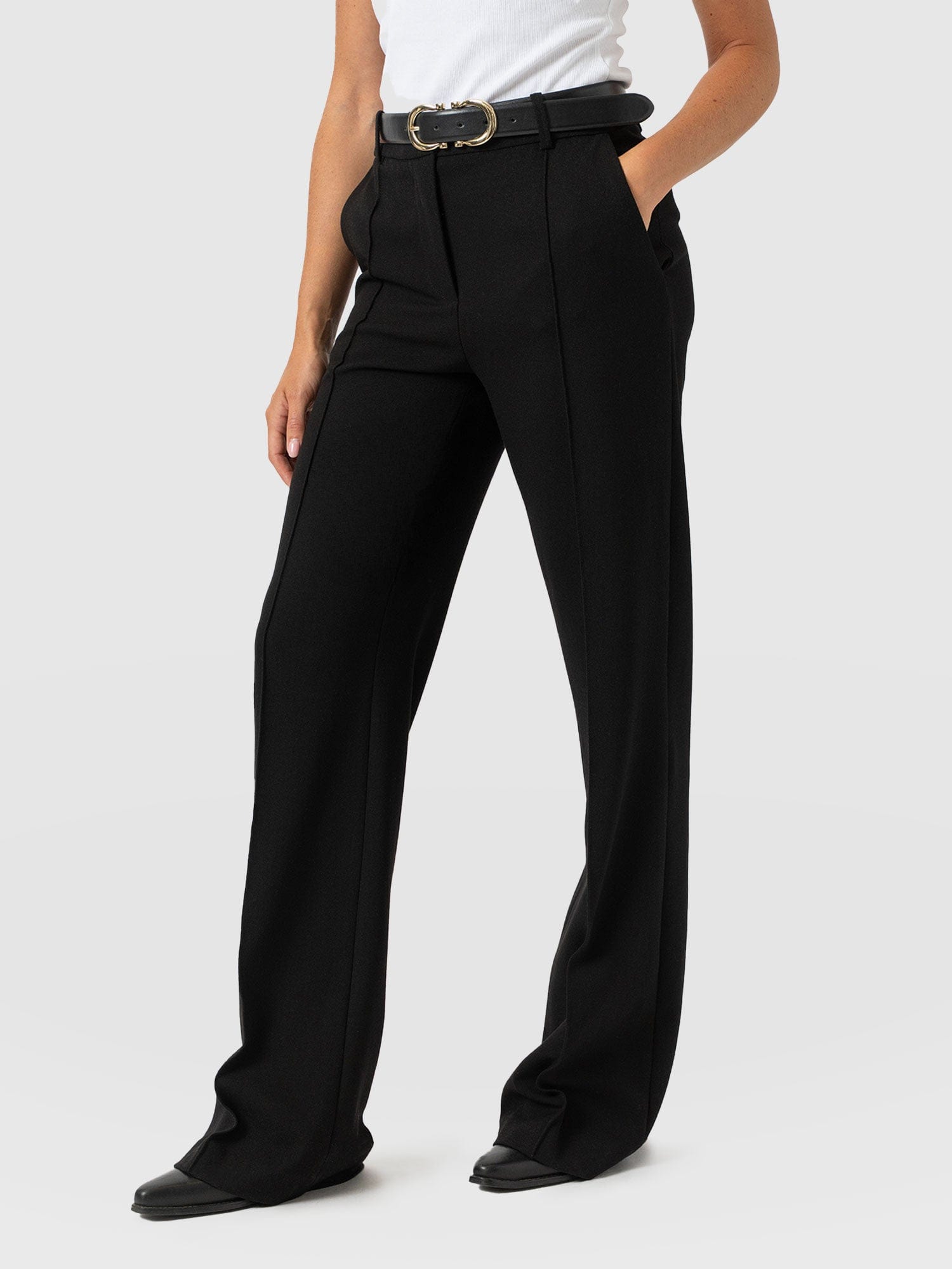 Cambridge Tailored Wide Leg Pant Black - Women's Trousers | Saint + Sofia® EU