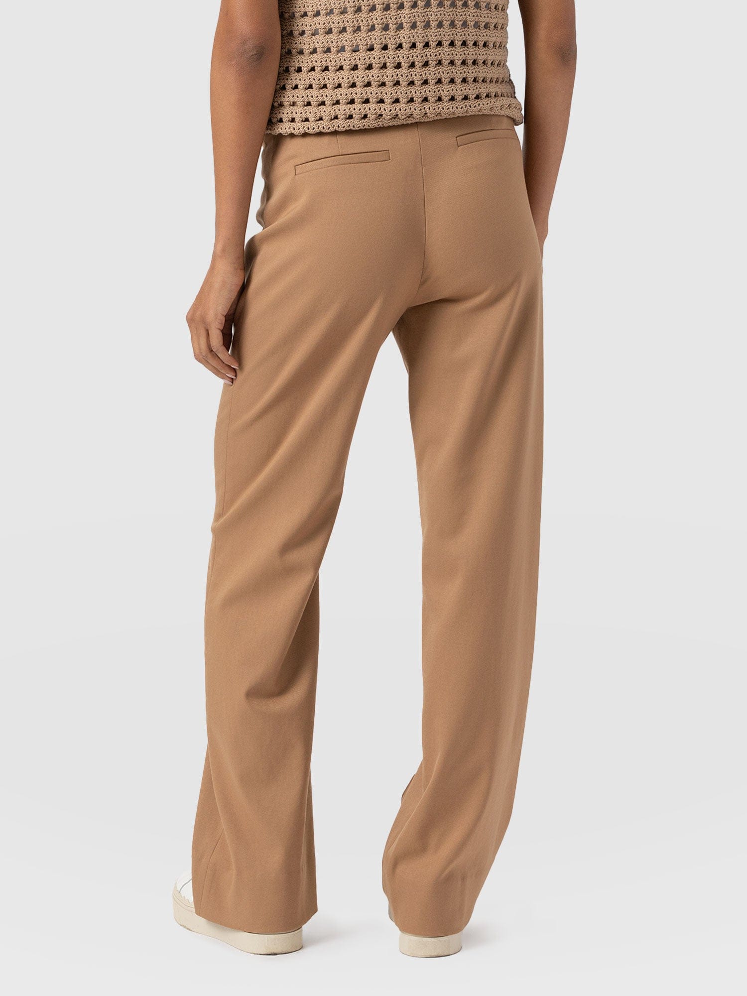 Cambridge Tailored Wide Leg Pant - Camel- Women's Trousers | Saint + Sofia® EU