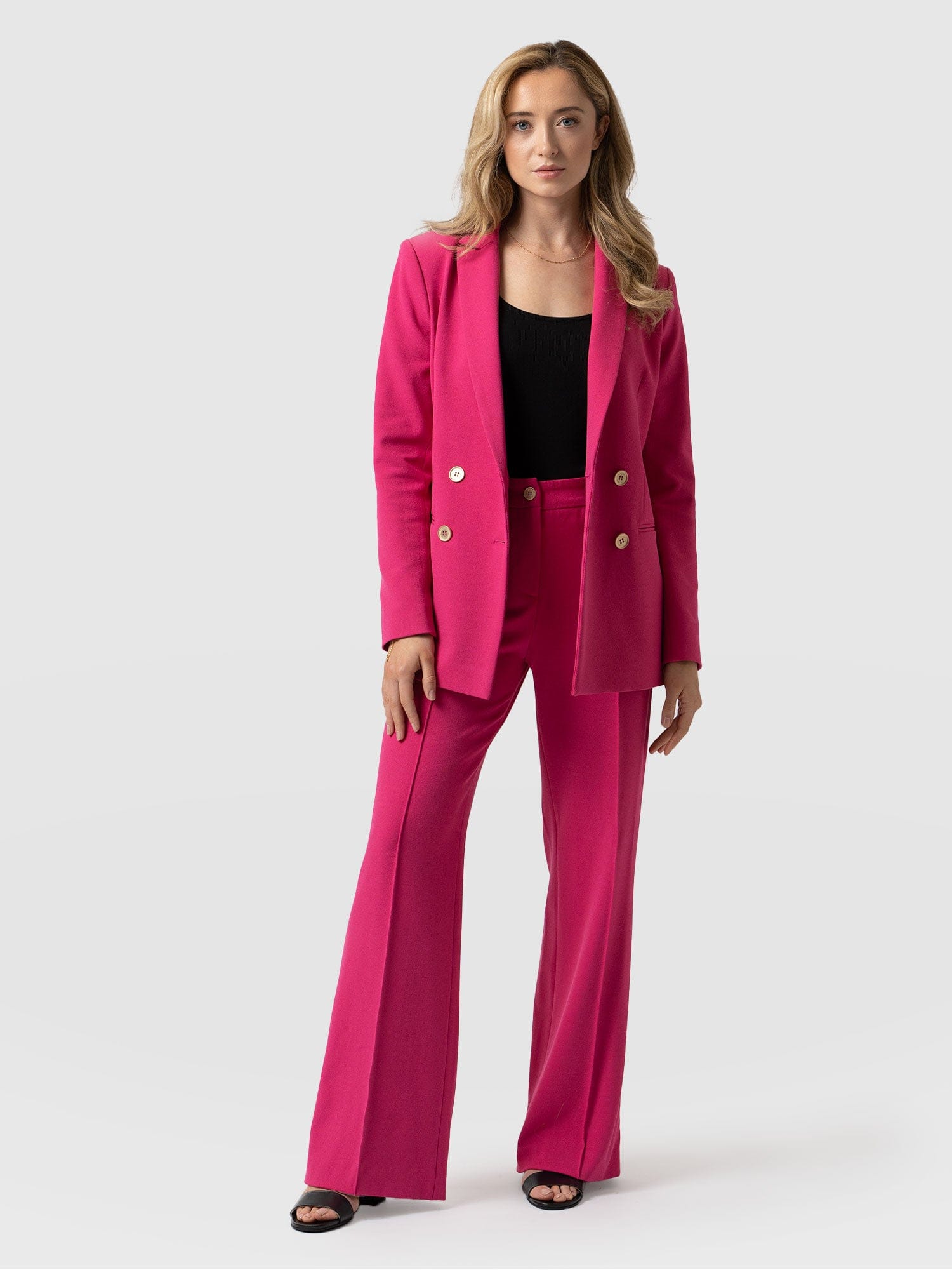 Cambridge Tailored Wide Leg Pant Hot Pink - Women's Trousers | Saint + Sofia® EU