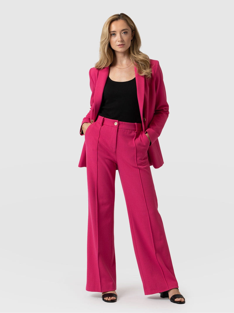 Cambridge Tailored Wide Leg Pant Hot Pink - Women's Trousers | Saint + Sofia® EU