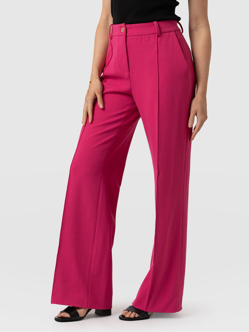 Cambridge Tailored Wide Leg Pant Hot Pink - Women's Trousers | Saint + Sofia® EU