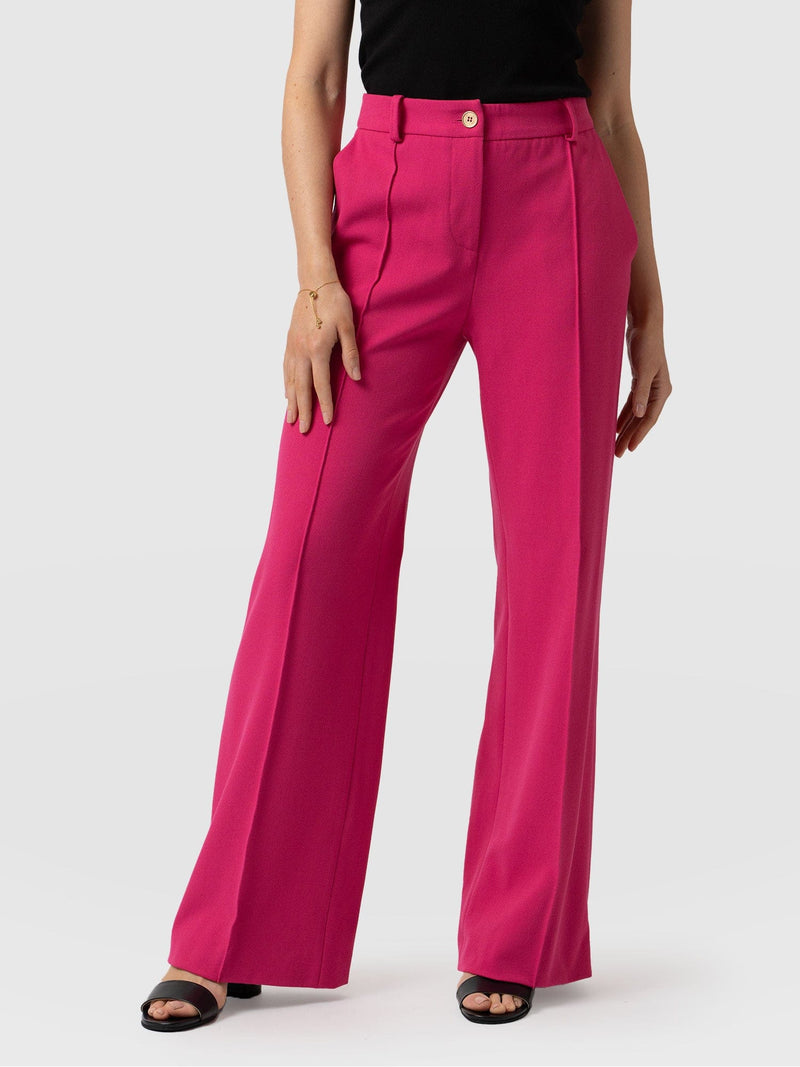 Cambridge Tailored Wide Leg Pant Hot Pink - Women's Trousers | Saint + Sofia® EU