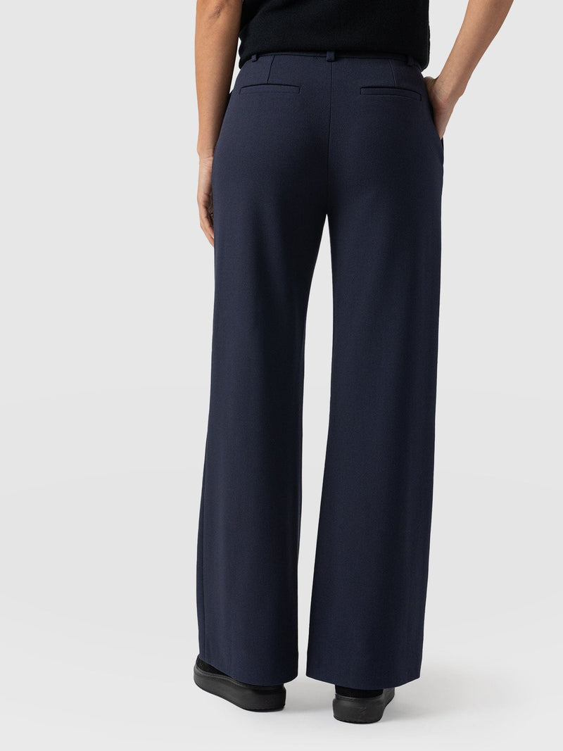 Cambridge Tailored Wide Leg Pant Navy - Women's Trousers | Saint + Sofia® EU