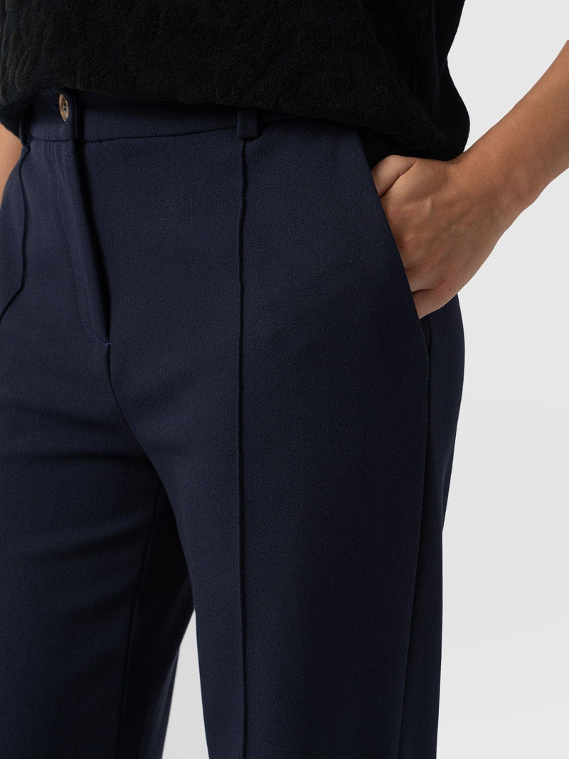 Cambridge Tailored Wide Leg Pant Navy - Women's Trousers | Saint + Sofia® EU