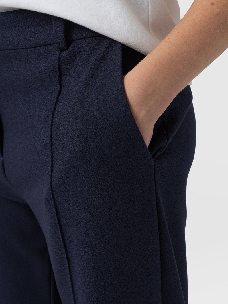 Cambridge Tailored Wide Leg Pant Navy - Women's Trousers | Saint + Sofia® EU