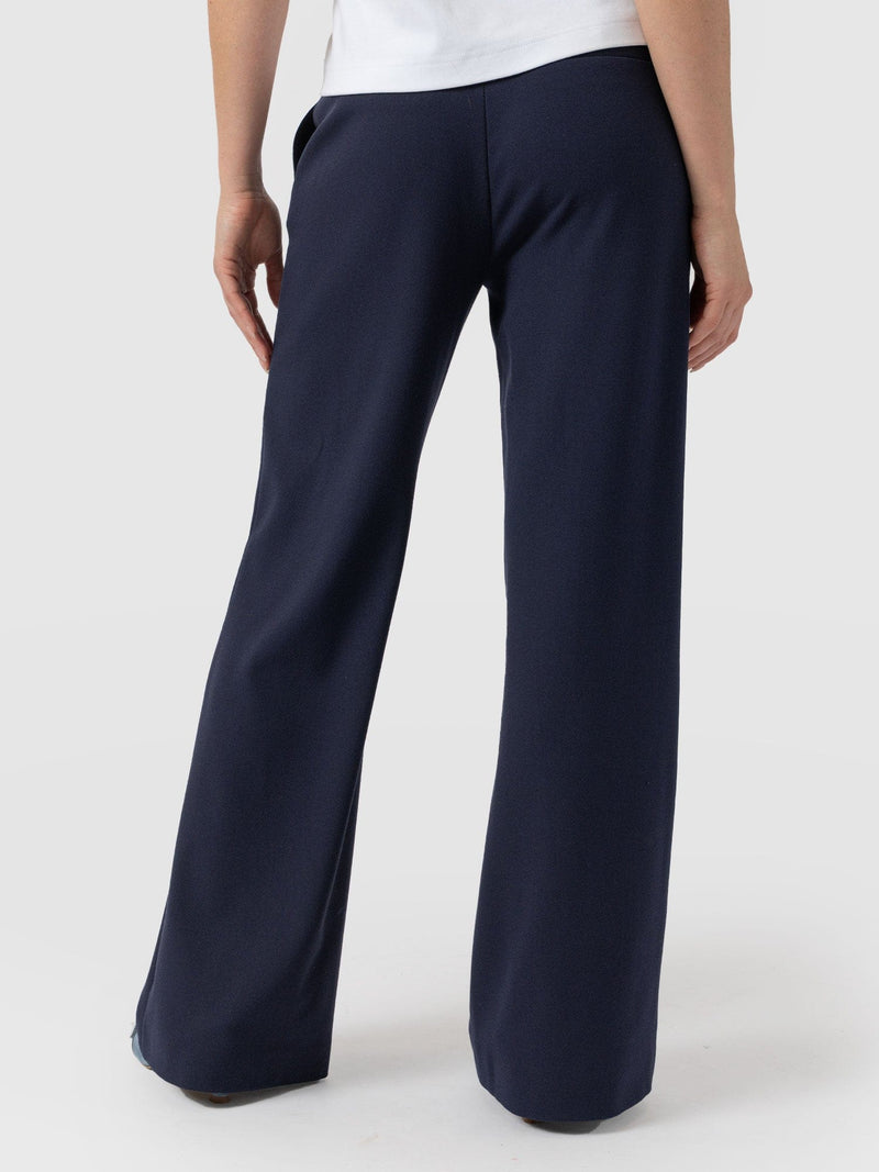 Cambridge Tailored Wide Leg Pant Navy - Women's Trousers | Saint + Sofia® EU