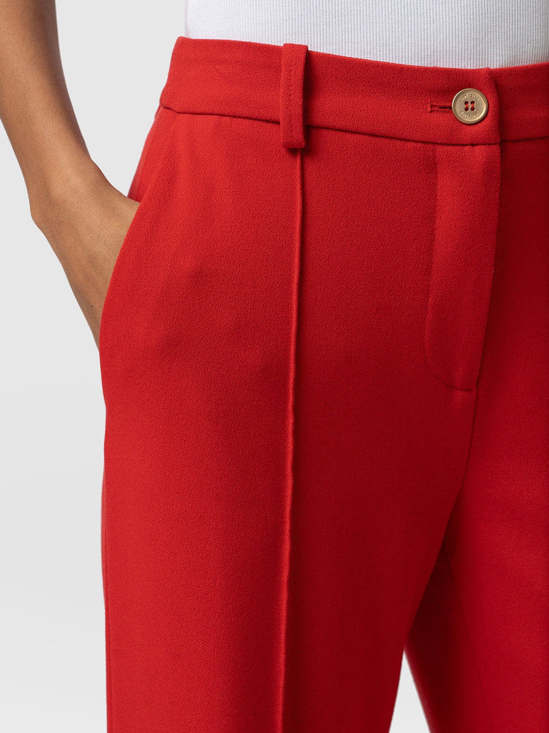 Cambridge Tailored Wide Leg Pant Red - Women's Trousers | Saint + Sofia® EU