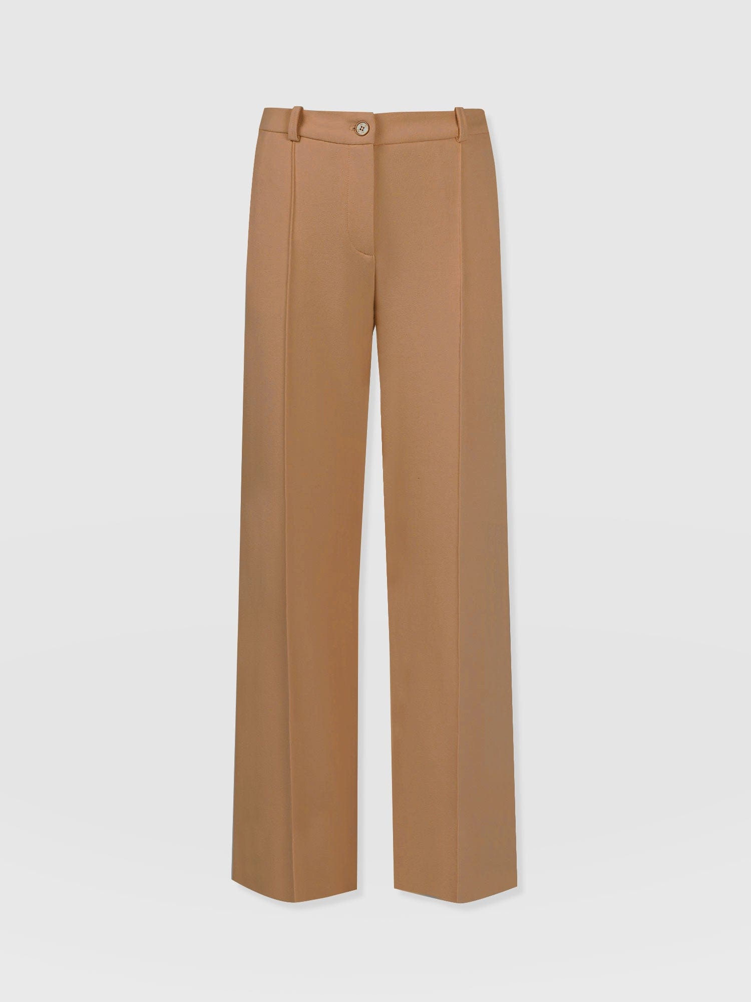 Cambridge Tailored Wide Leg Pant Tan - Women's Trousers | Saint + Sofia® EU