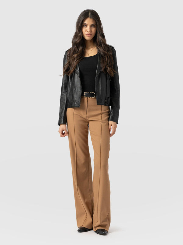 Cambridge Tailored Wide Leg Pant Tan - Women's Trousers | Saint + Sofia® EU