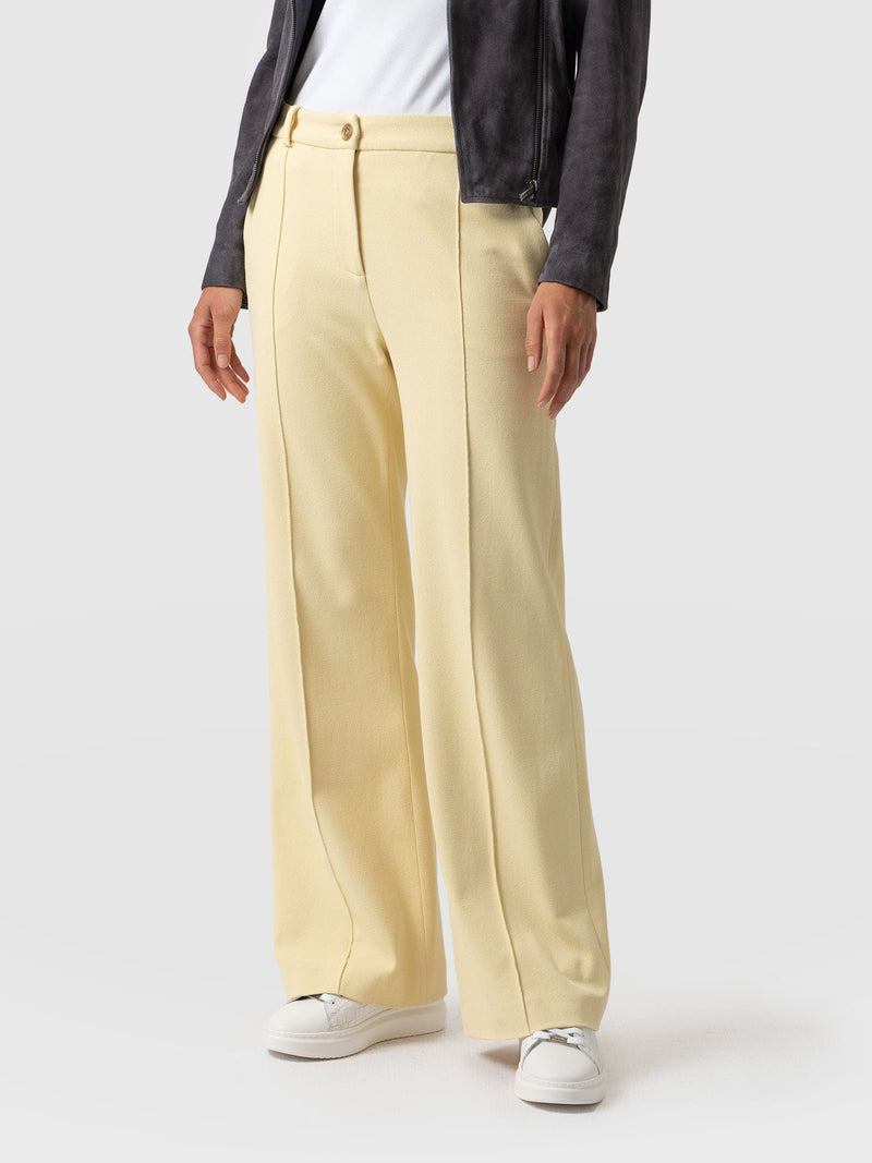 Cambridge Tailored Wide Leg Pant Yellow - Women's Trousers | Saint + Sofia® EU