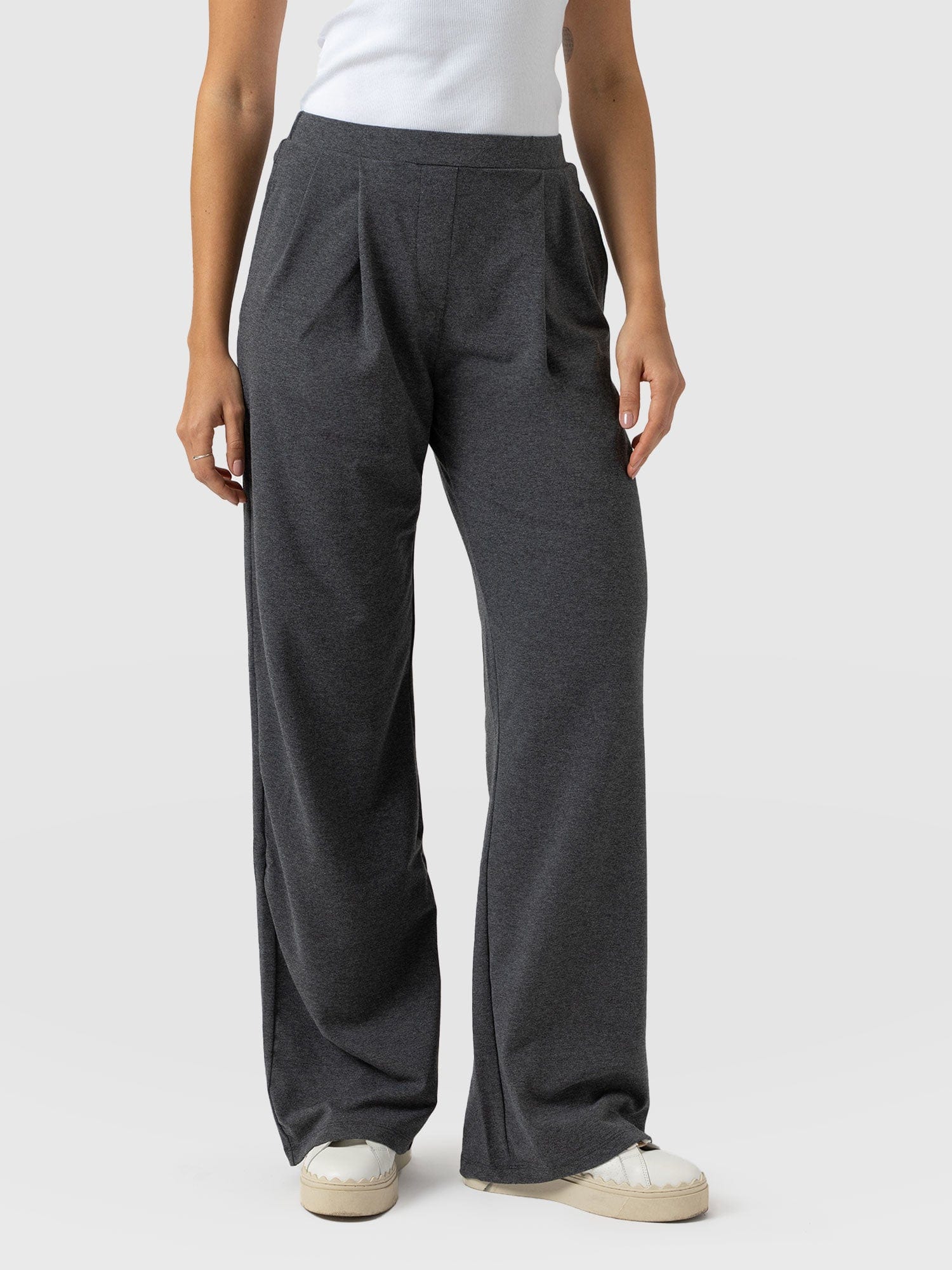 Camden Wide Leg Pant Charcoal - Women's Trousers | Saint + Sofia® EU