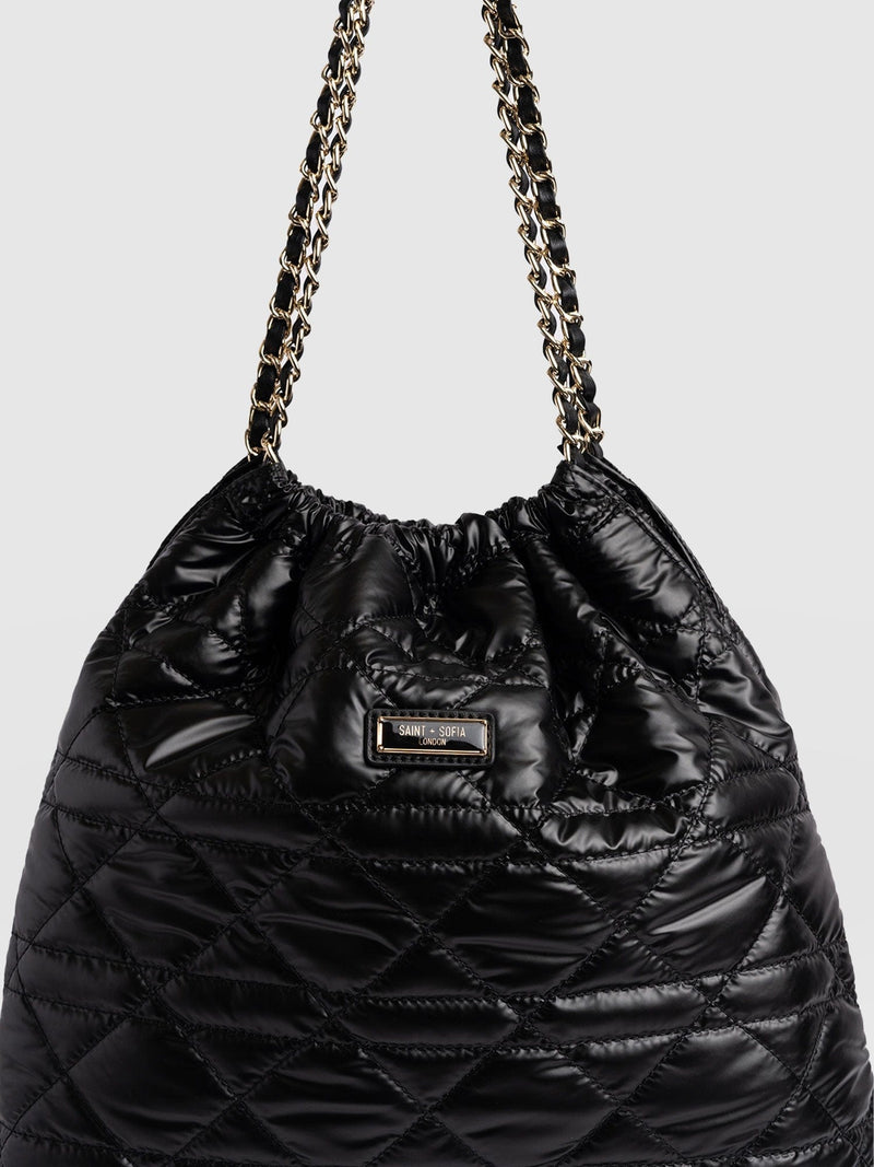 Camilla Drawstring Tote Bag Black - Women's Bags | Saint + Sofia® EU