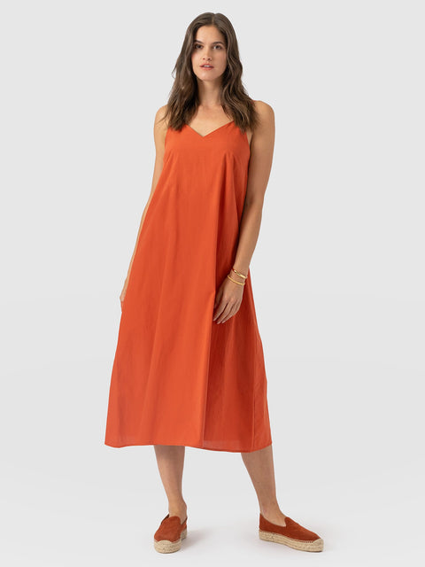 Candice A - Line Dress - Burnt Orange - Women's Dresses | Saint and Sofia® EU