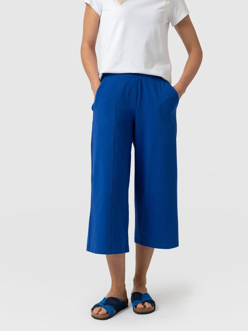 Cara Wide Leg Culotte Cobalt Blue - Women's Culottes | Saint + Sofia® EU