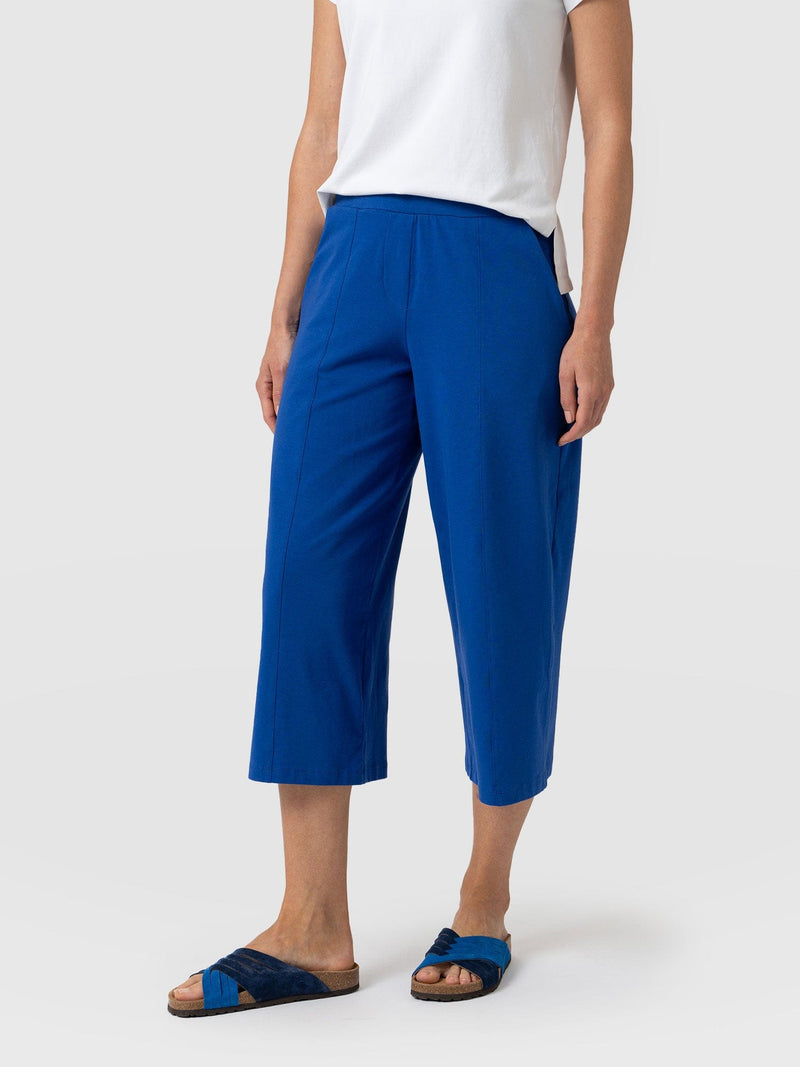 Cara Wide Leg Culotte Cobalt Blue - Women's Culottes | Saint + Sofia® EU