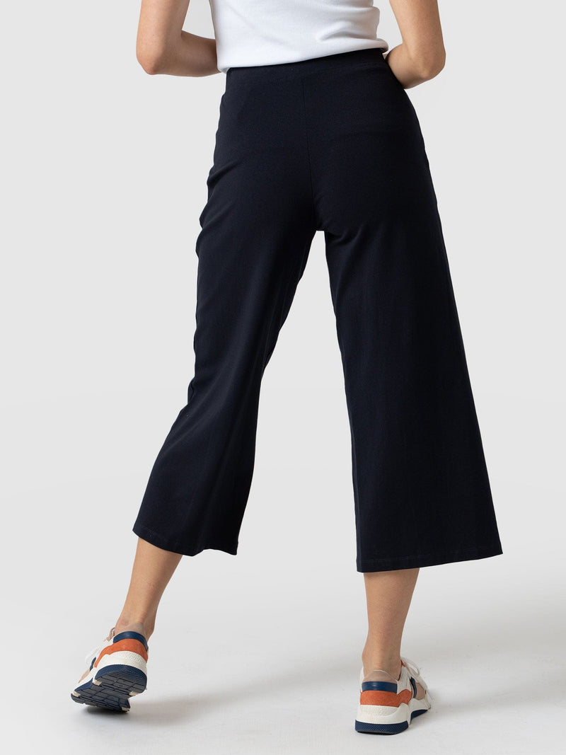 Cara Wide Leg Culotte Navy - Women's Culottes | Saint + Sofia® EU