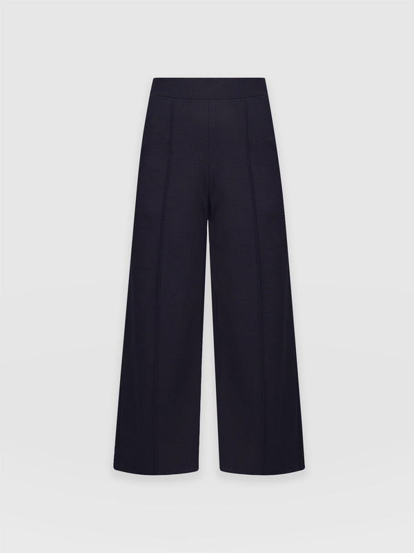 Plain Navy Exude Prowess Striped Wide Leg Trousers, Formal Wear, Women at  Rs 1500/piece in New Delhi
