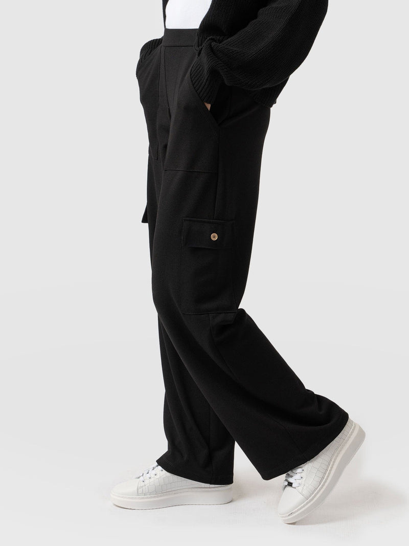 Cargo Chelsea Wide Leg Pant Black  - Women's Trousers | Saint + Sofia® EU