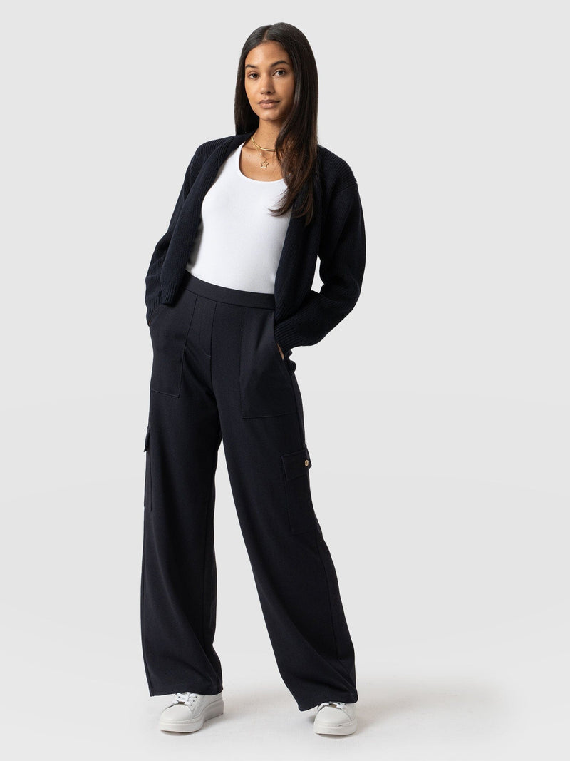 Cargo Chelsea Wide Leg Pant Navy  - Women's Trousers | Saint + Sofia® EU