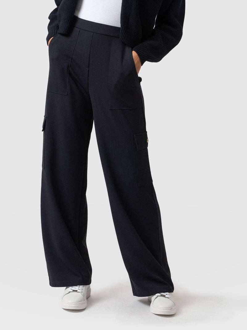 Cargo Chelsea Wide Leg Pant Navy  - Women's Trousers | Saint + Sofia® EU