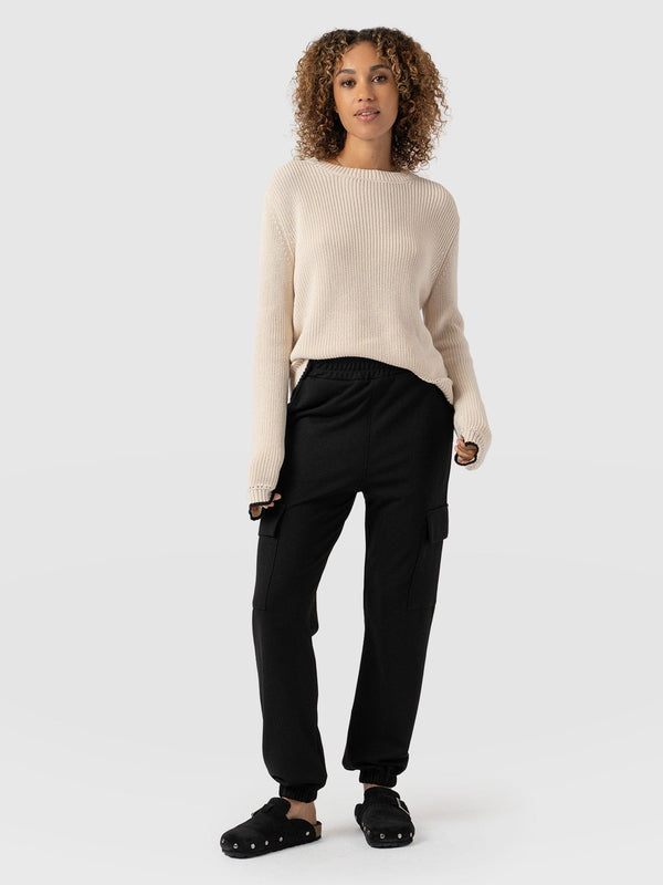 Cargo Tapered Pant - Black - Women's Trousers | Saint + Sofia® EU