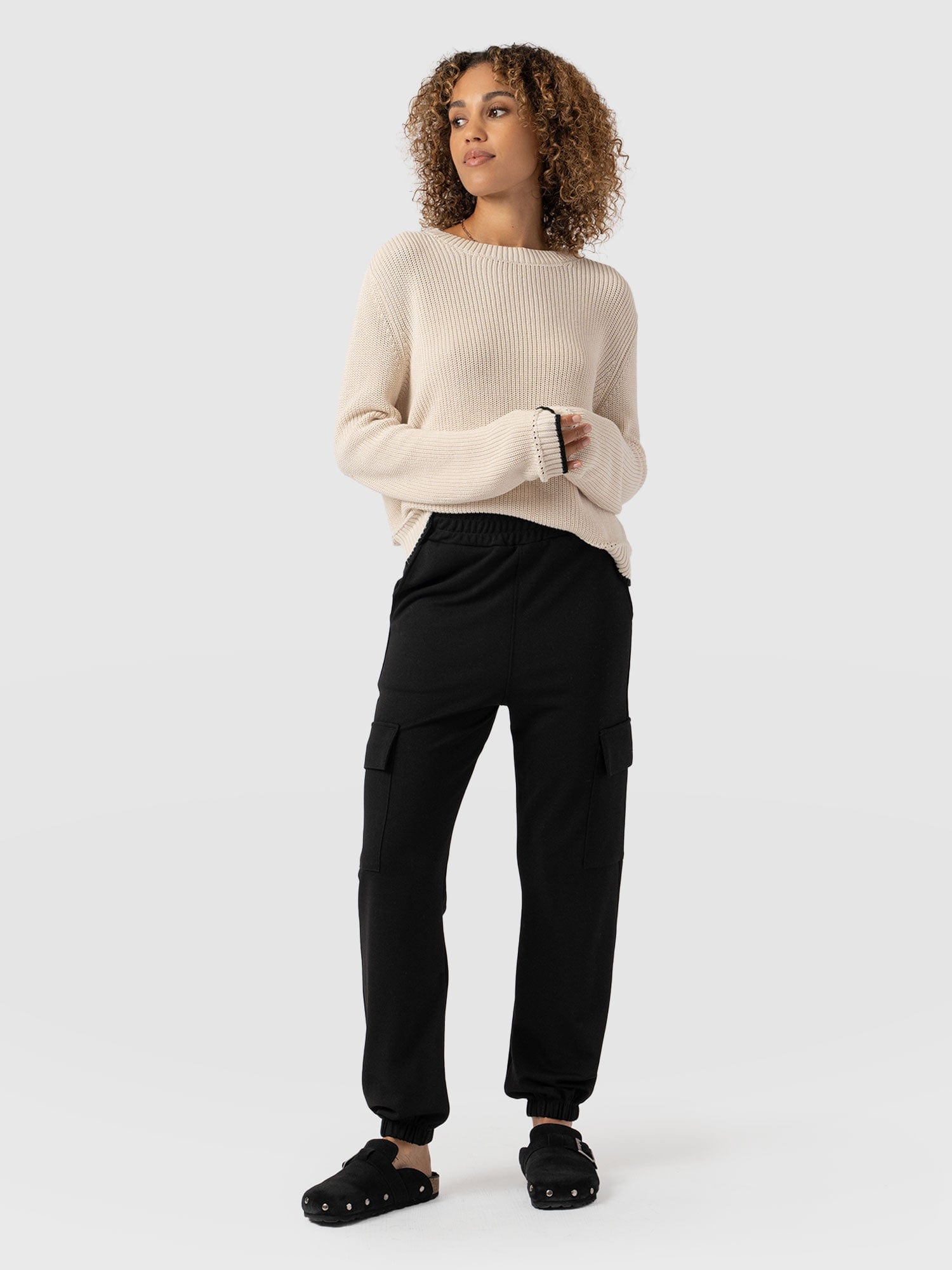 Cargo Tapered Pant - Black - Women's Trousers | Saint + Sofia® EU