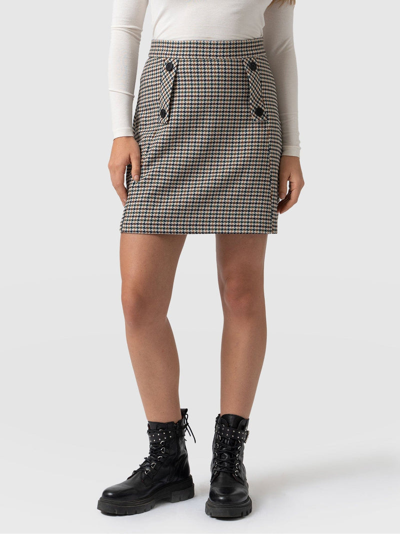 Carnaby Mini Skirt Saxon Jacquard - Women's Skirts | Saint + Sofia® EU