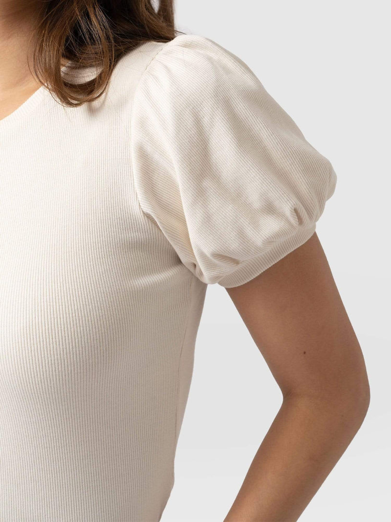 Cavendish Tee Puff Sleeve Cream - Women's T-Shirts | Saint + Sofia® EU