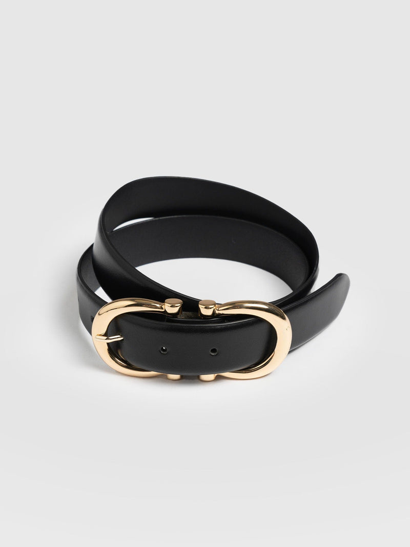 Chelsea Belt Black - Leather Belt | Saint + Sofia® UK