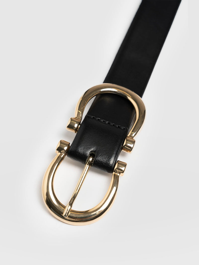 Chelsea Belt Black - Leather Belt | Saint + Sofia® UK