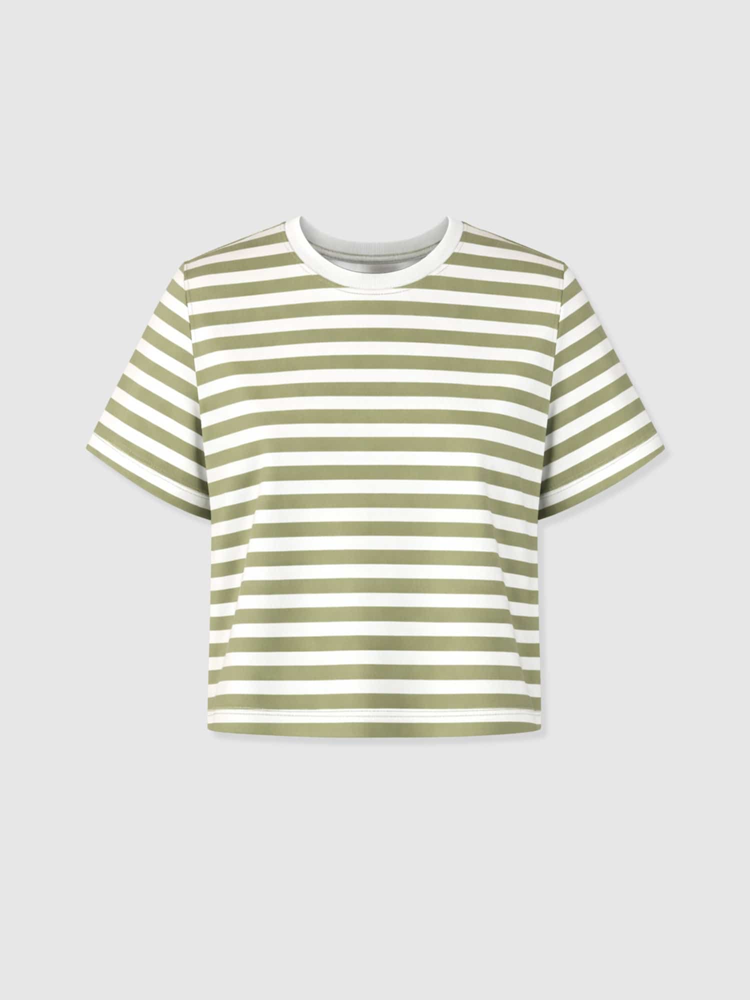 Chelsea Crew Neck Tee - Green Stripe - Women's T-shirts | Saint + Sofia® EU