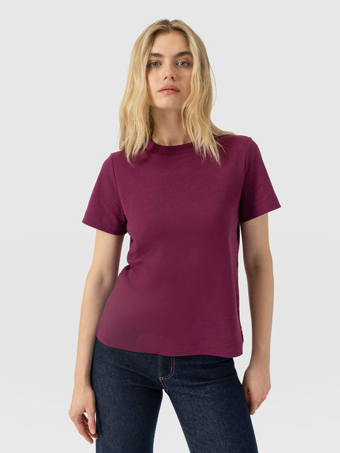 Chelsea Crew Neck Tee - Plum - Women's T-shirts | Saint and Sofia® EU