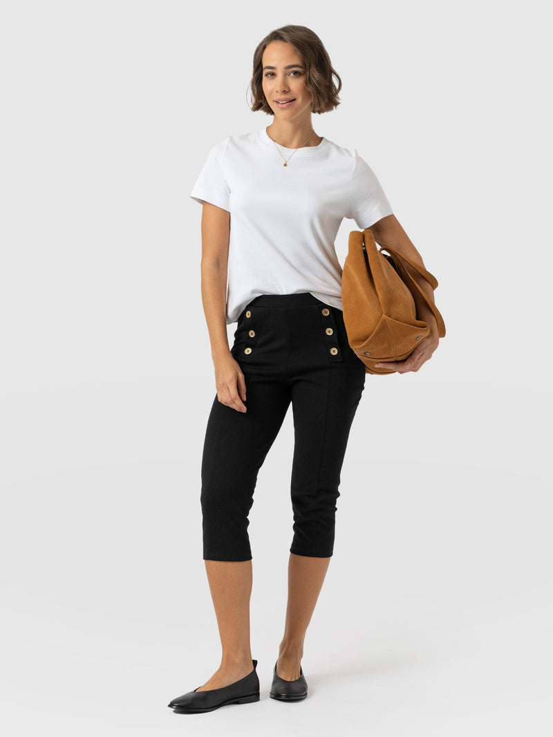 Chelsea Crop Legging - Black - Women's Trousers | Saint + Sofia® EU